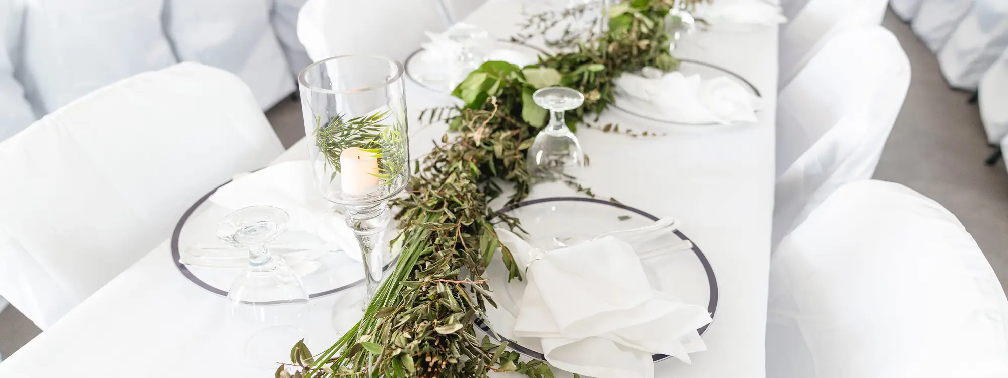 decorated table in venue